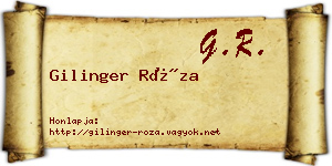Gilinger Róza névjegykártya